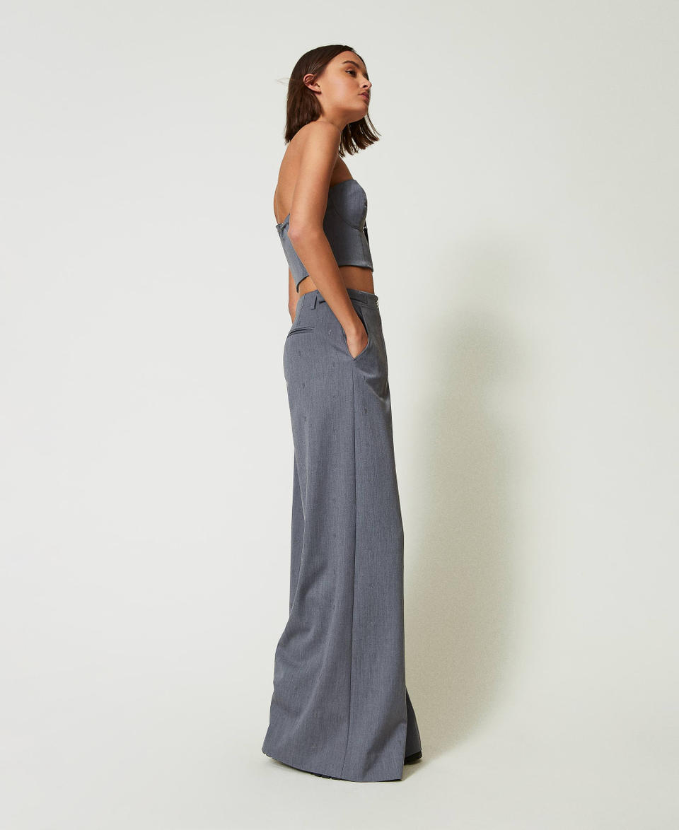Twin Set Pantaloni a palazzo MYFO con ricamo Promozione