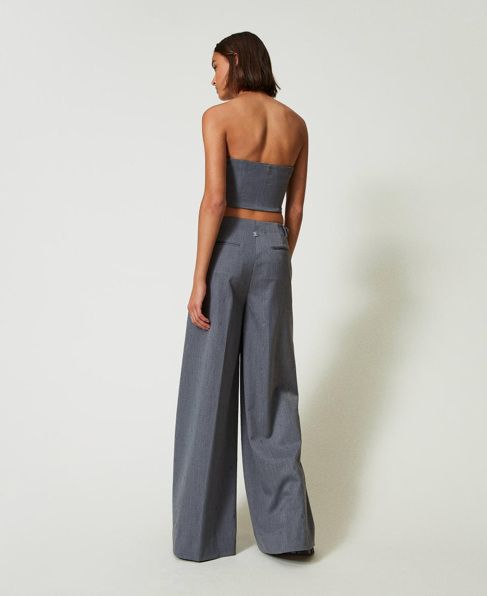 Twin Set Pantaloni a palazzo MYFO con ricamo Promozione