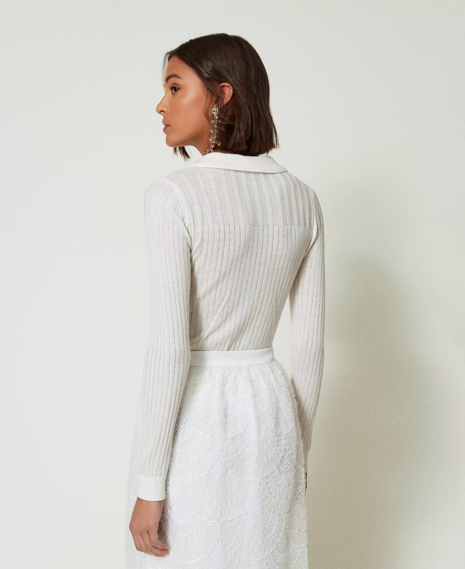 Twin Set Maglia a coste con ricamo Spedizione Gratuita