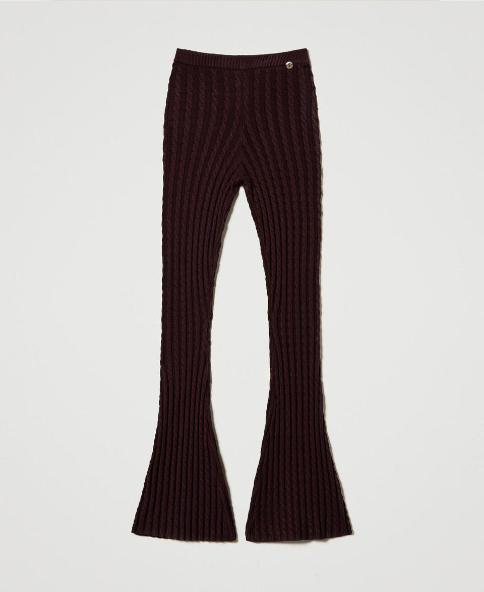 Twin Set Pantaloni flare in maglia a trecce Soddisfazione Garantita