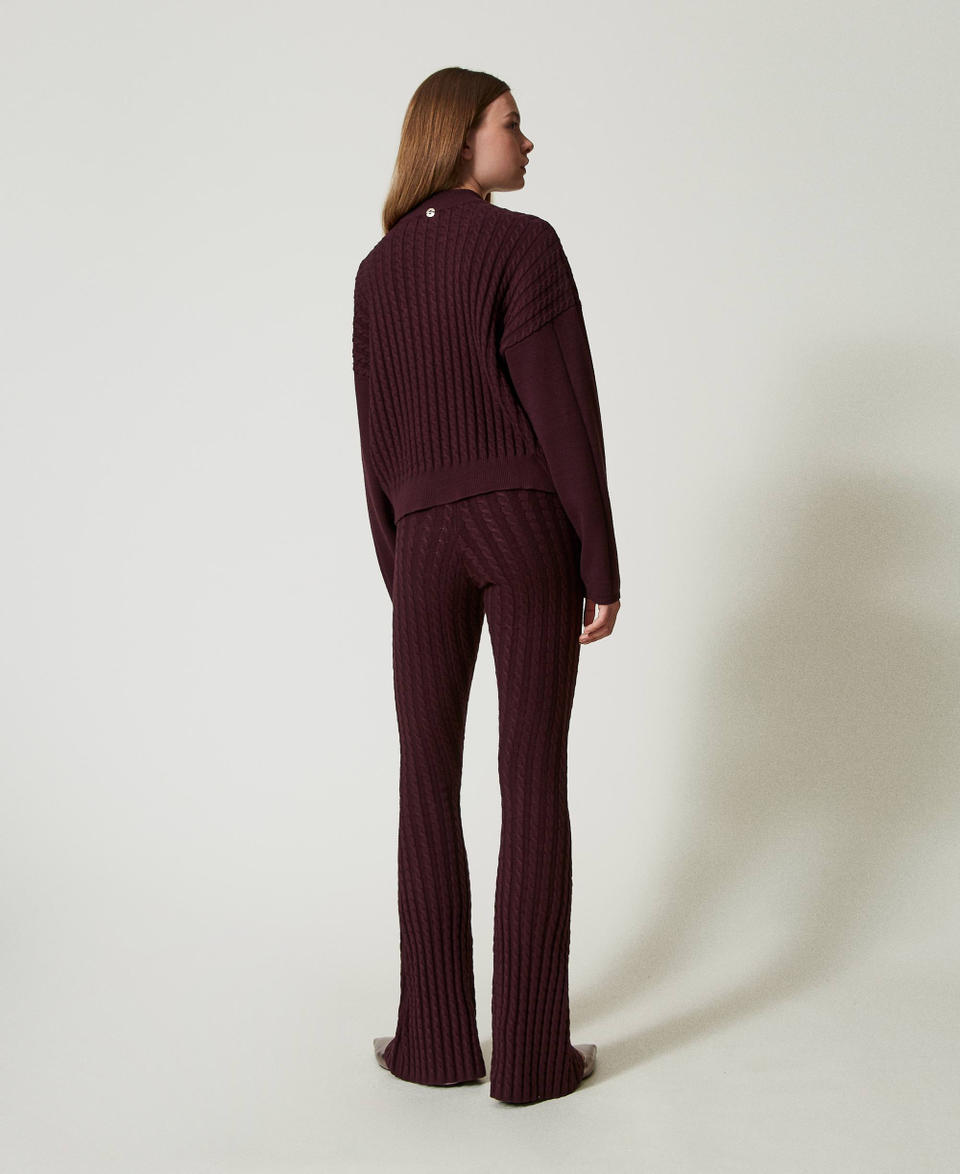 Twin Set Pantaloni flare in maglia a trecce Soddisfazione Garantita