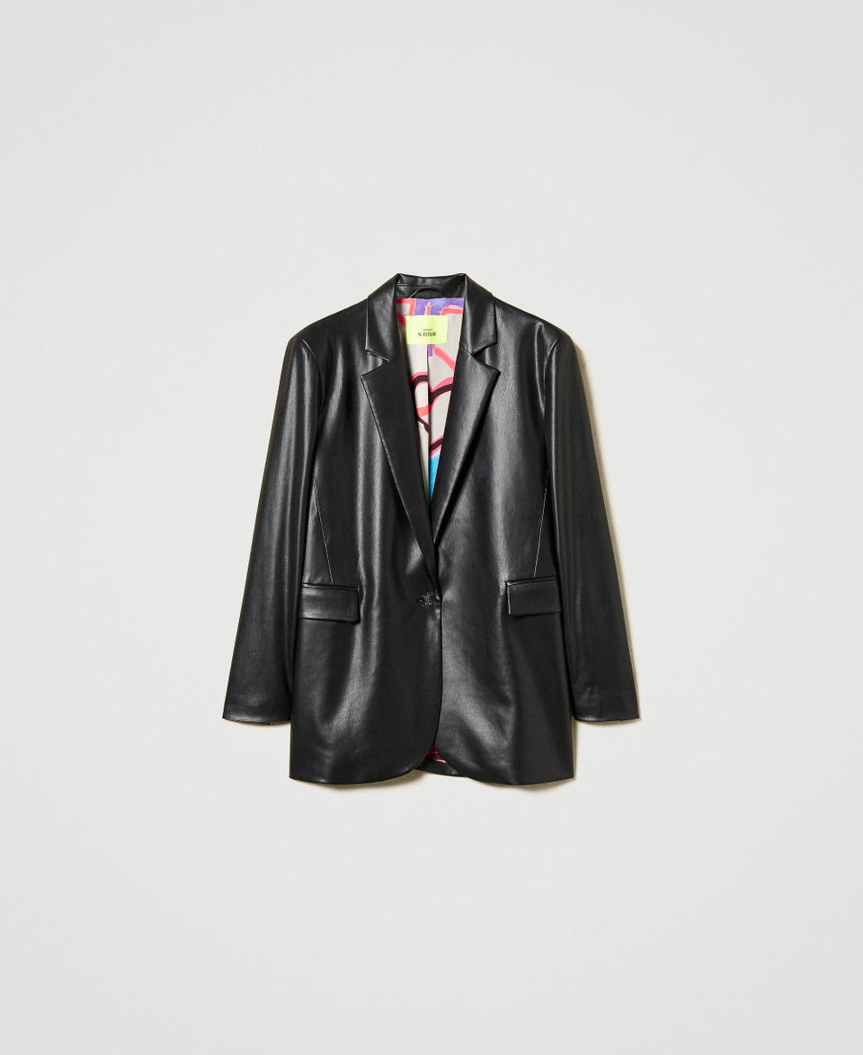 Twin Set Giacca blazer MYFO effetto pelle Vendita Economica