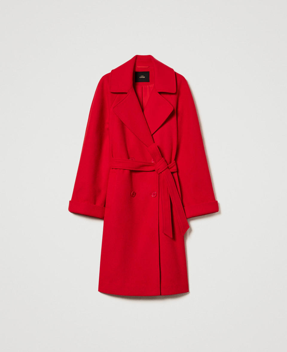 Twin Set Cappotto doppiopetto in panno Saldi Di Fabbrica