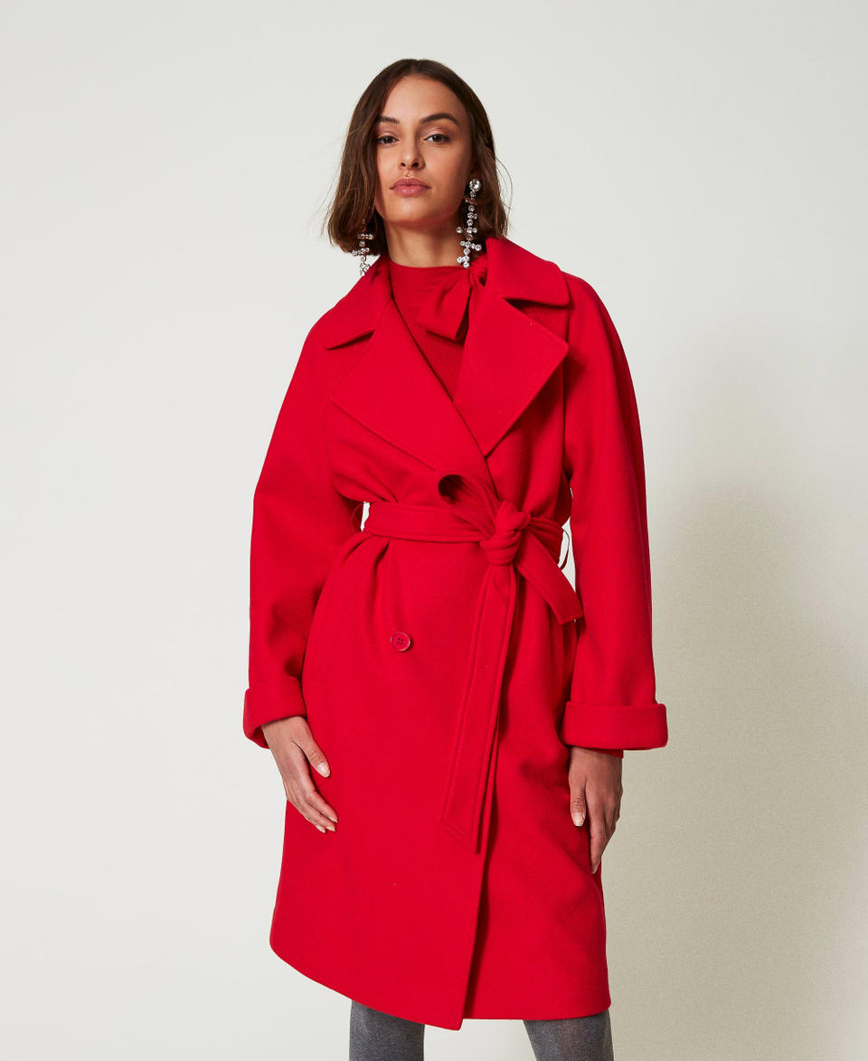 Twin Set Cappotto doppiopetto in panno Saldi Di Fabbrica
