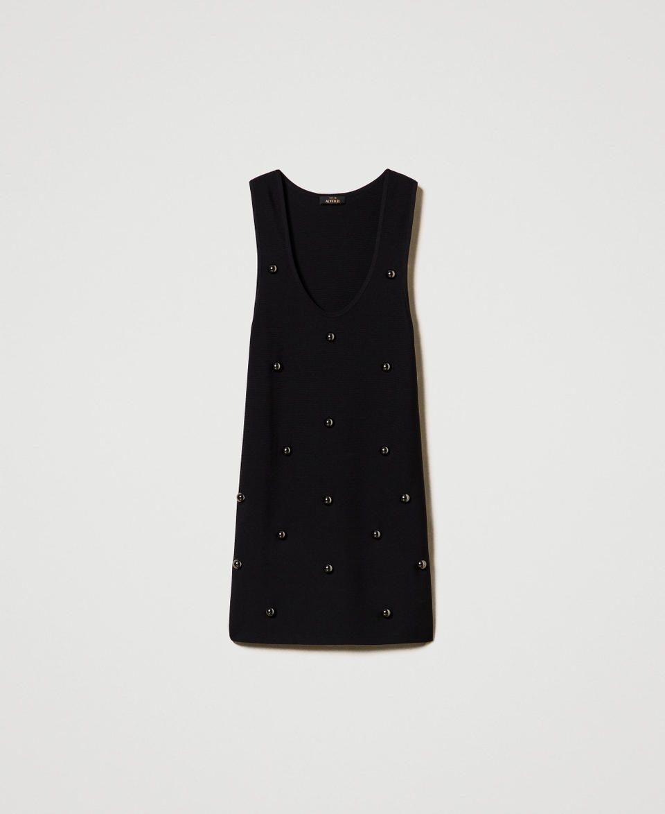 Twin Set Abito corto in maglia con borchie Nuova