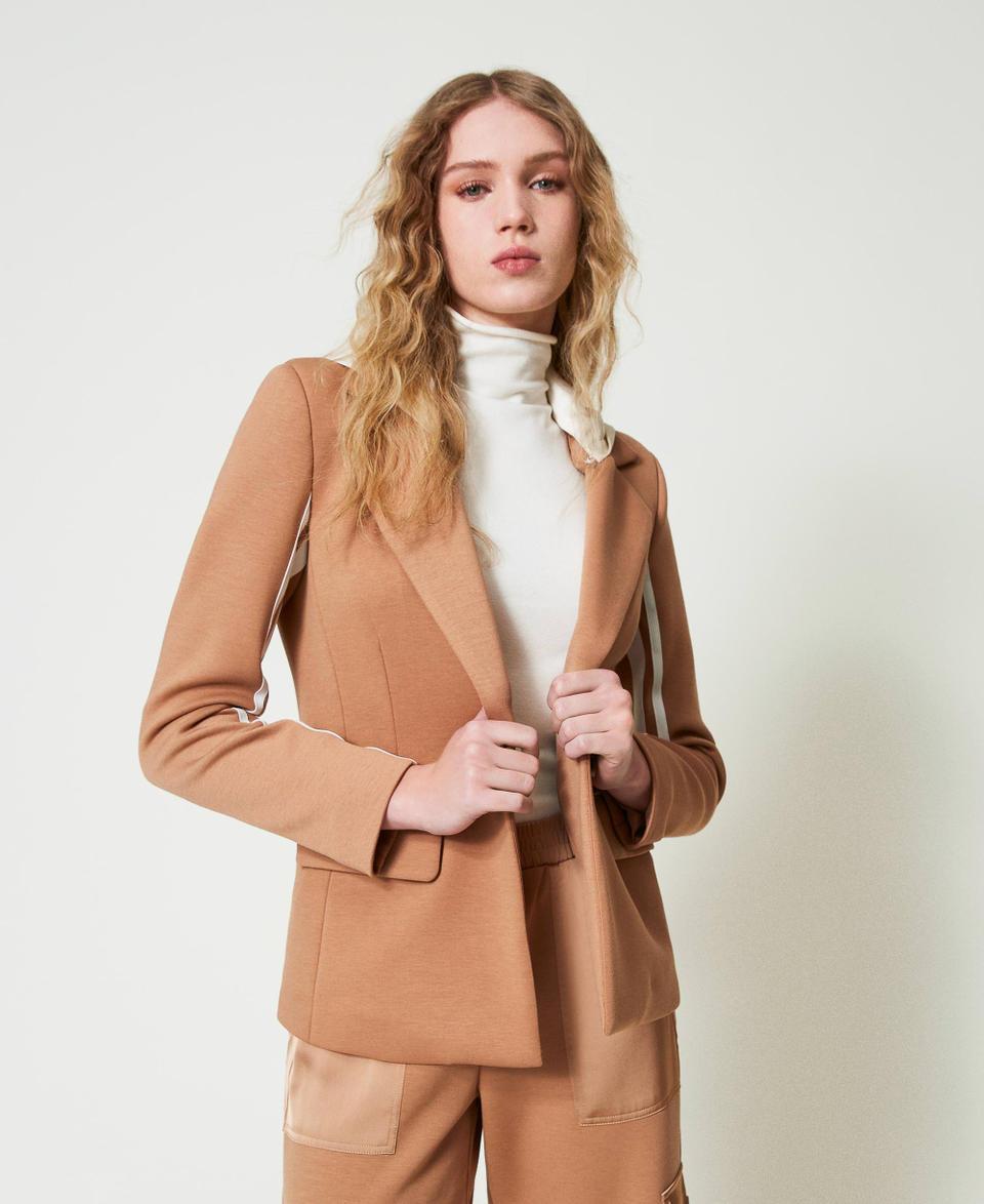 Twin Set Giacca blazer in tessuto scuba con cappuccio Moda