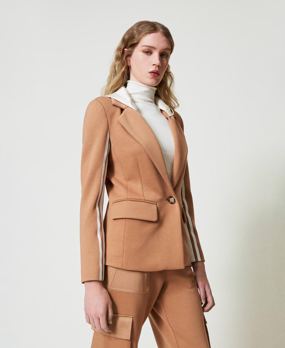 Twin Set Giacca blazer in tessuto scuba con cappuccio Moda