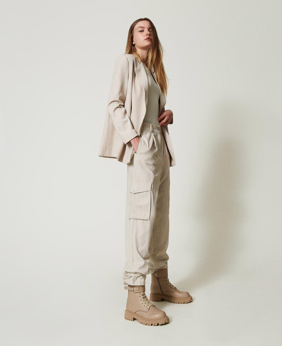 Twin Set Pantaloni cargo MYFO con ricamo Comprare a buon mercato