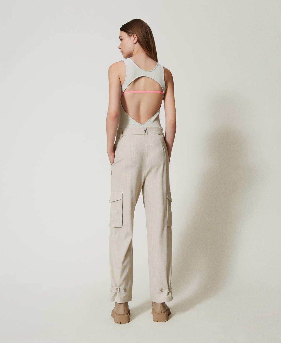 Twin Set Pantaloni cargo MYFO con ricamo Comprare a buon mercato
