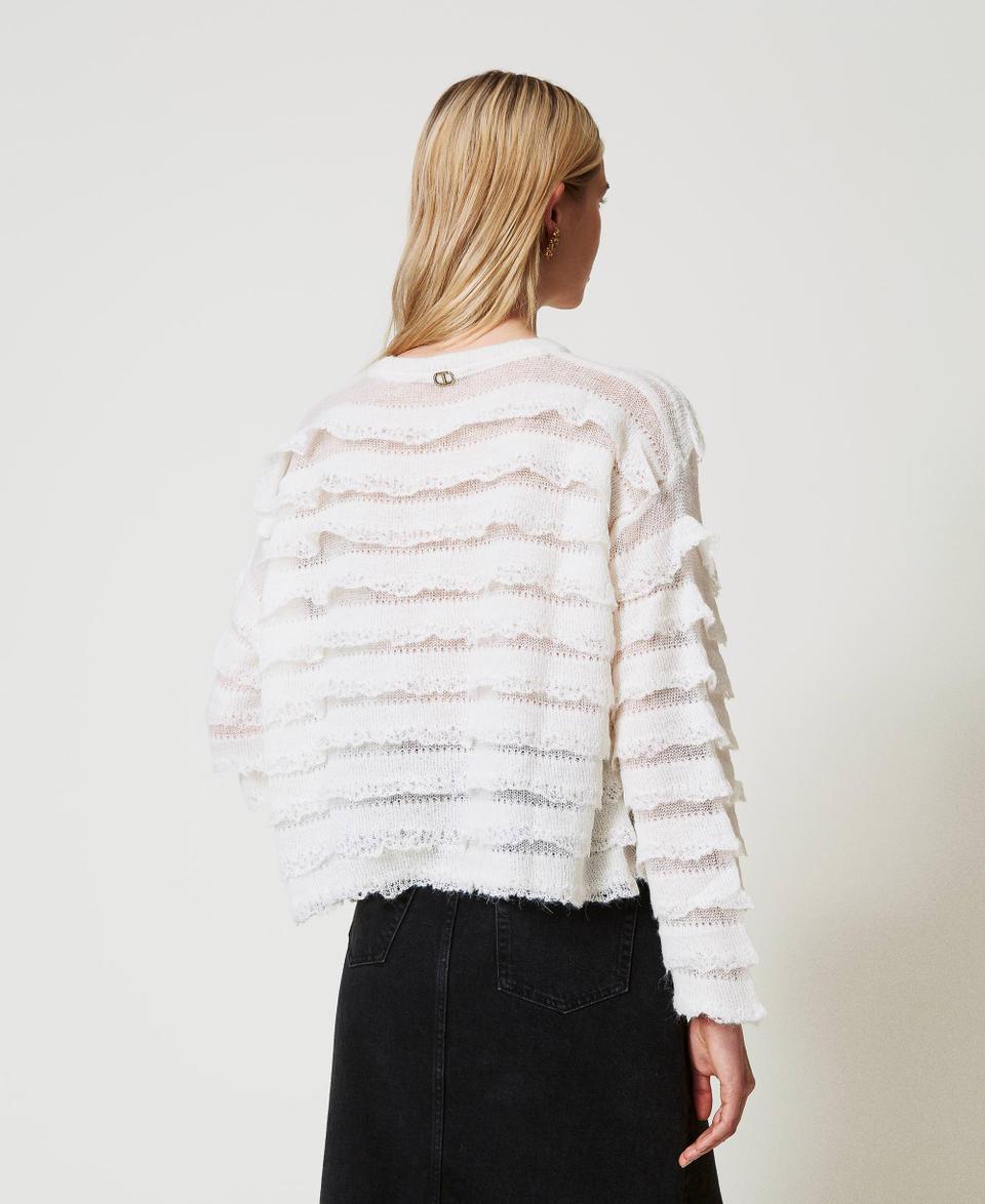 Twin Set Maglia boxy con balze effetto pizzo Flash Sale