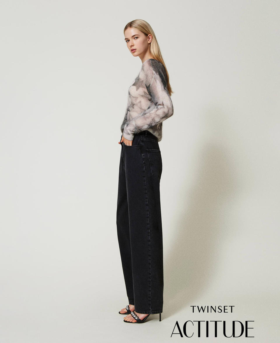 Twin Set Jeans nero carrot fit cinque tasche Vendite stagionali