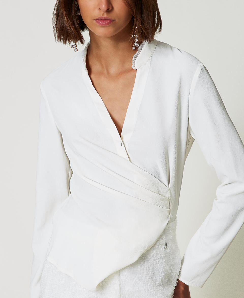 Twin Set Blusa in crêpe de Chine riciclato Cyber Monday