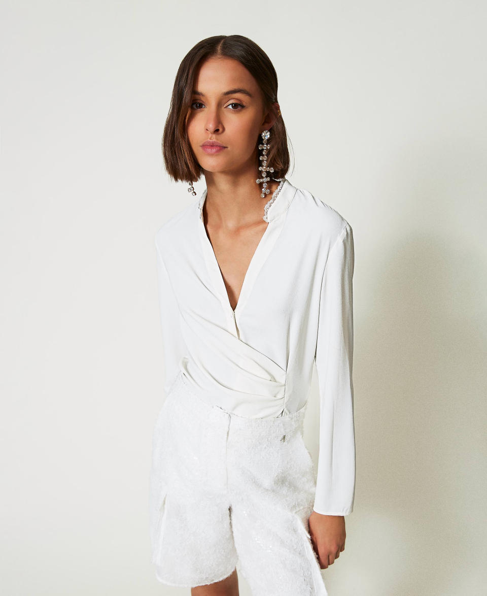 Twin Set Blusa in crêpe de Chine riciclato Cyber Monday