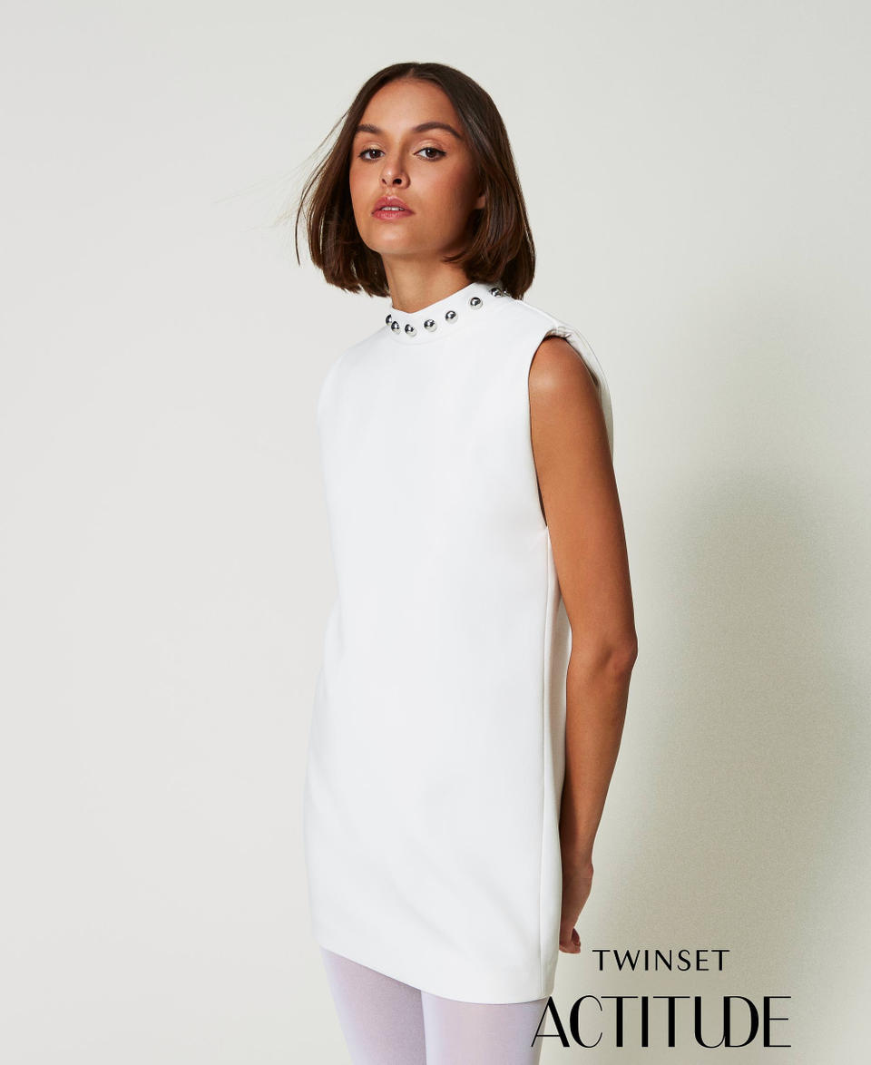 Twin Set Abito in crêpe cady con perle metalliche Offerta Anniversario
