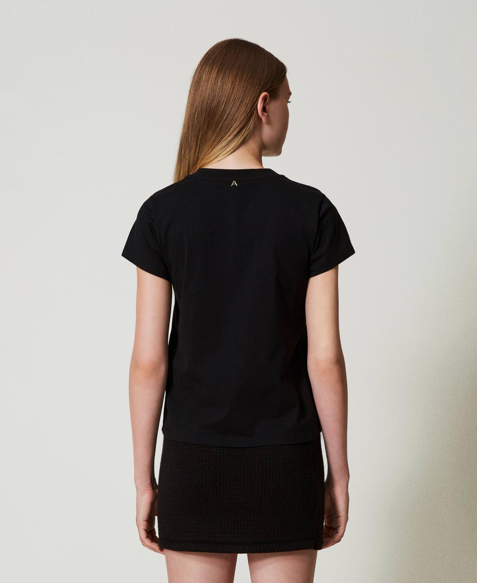 Twin Set T-shirt con logo e strass Online Outlet
