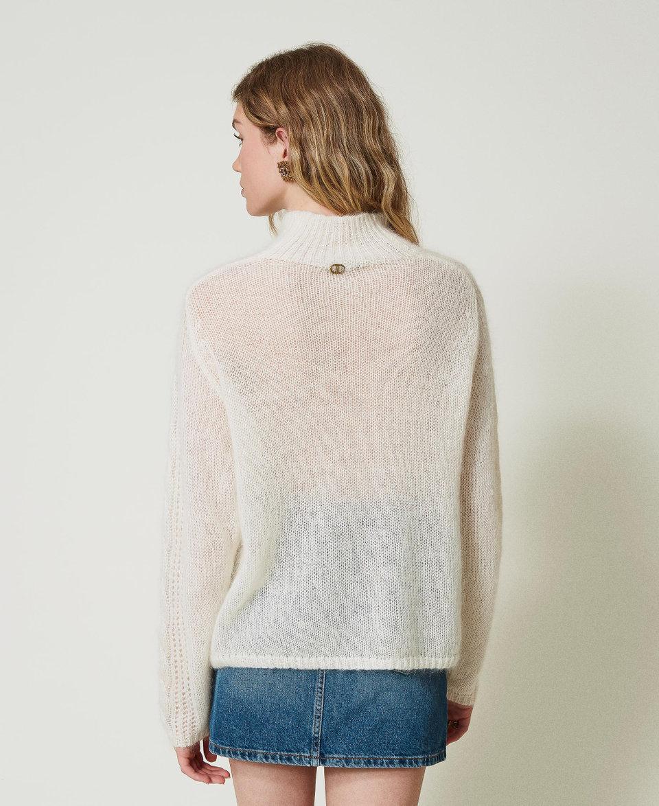 Twin Set Maglia lupetto in lana e mohair con pizzo Lightning offer