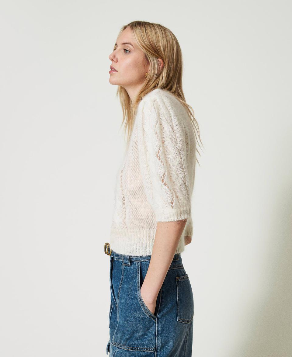 Twin Set Maglia in lana e mohair con pizzo Offerte stagionali