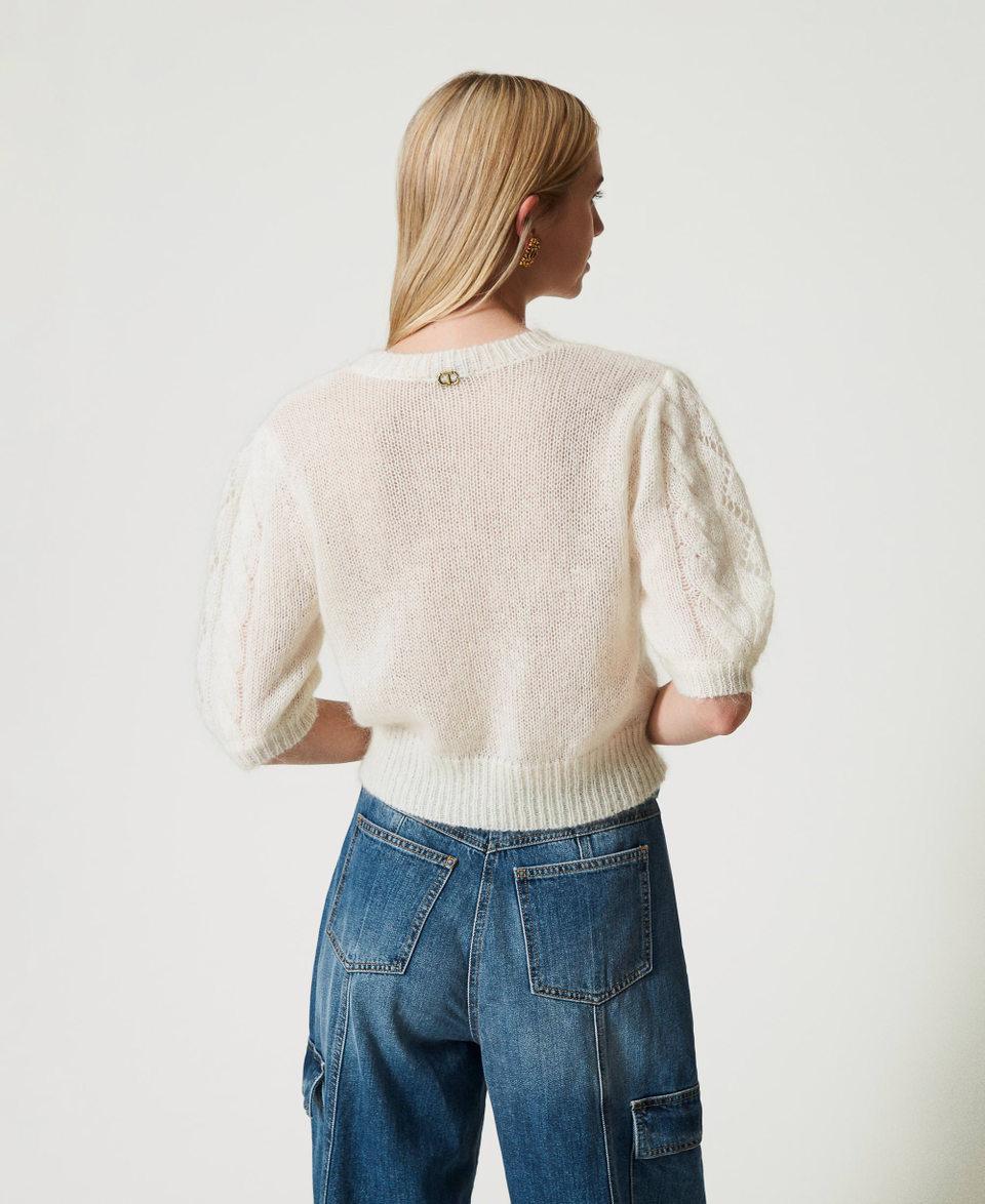Twin Set Maglia in lana e mohair con pizzo Offerte stagionali