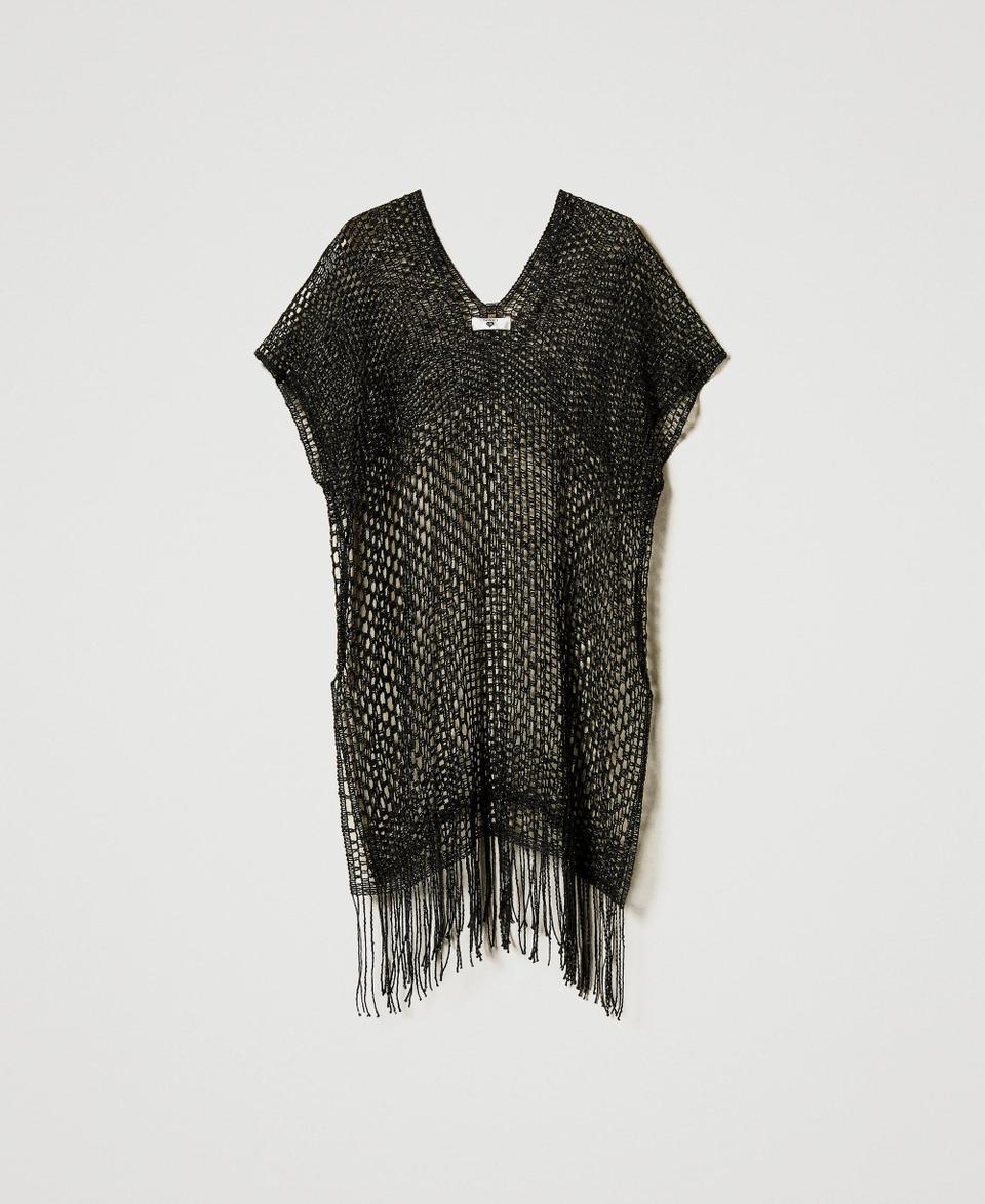 Twin Set Poncho in rete lurex con frange Prezzo basso