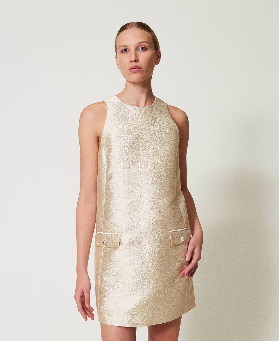 Twin Set Abito halter corto in broccato jacquard Offerta settimanale