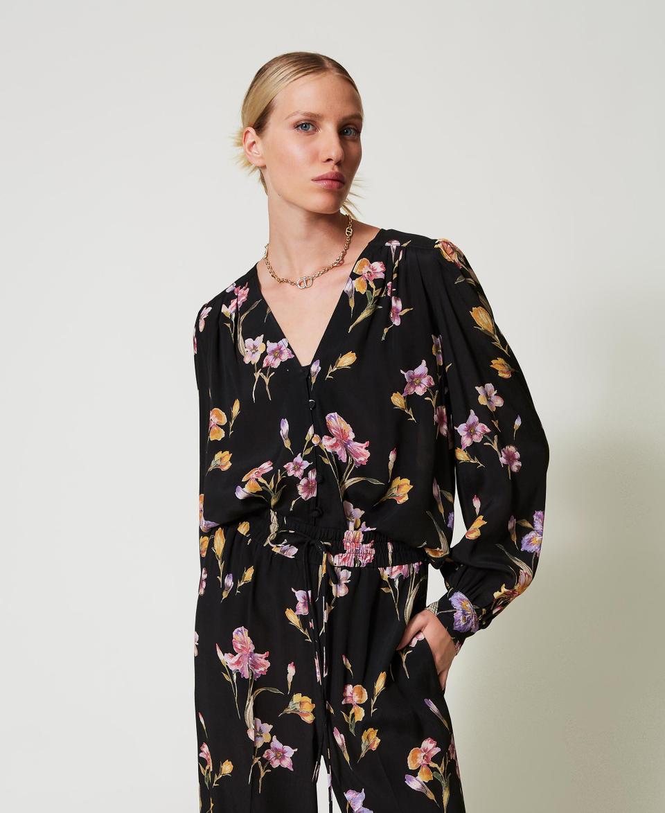 Twin Set Camicia in crêpe de Chine a fiori Rilascio limitato