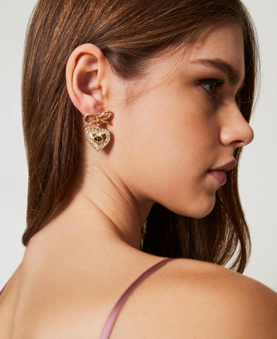 Twin Set Orecchini a cuore con strass e Oval T Ultimi due giorni
