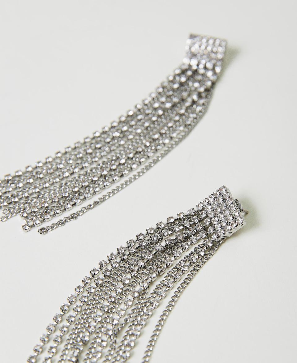 Twin Set Orecchini con frange di strass Sostegno trimestrale