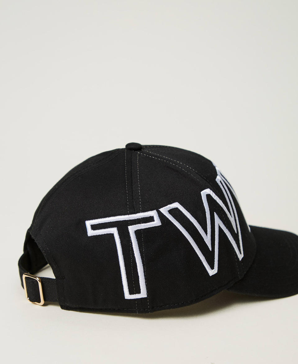 Twin Set Cappello da baseball con maxi logo Black Friday Prezzi