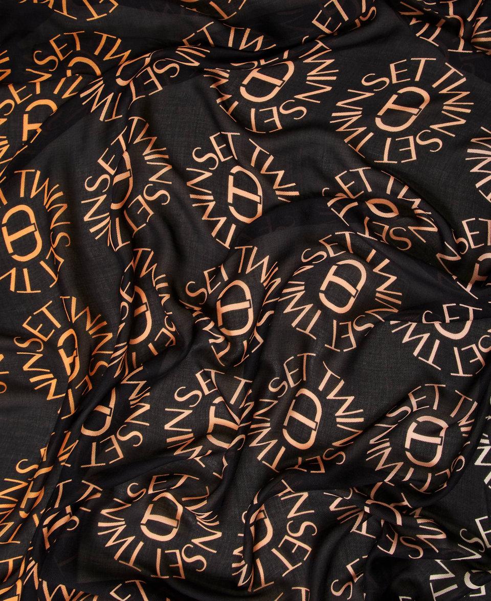 Twin Set Kefiah con stampa Oval T e logo In vendita