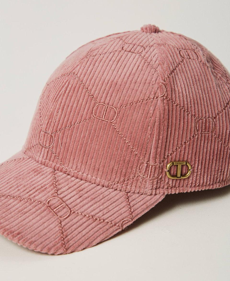 Twin Set Cappello da baseball in velluto con Oval T In Linea
