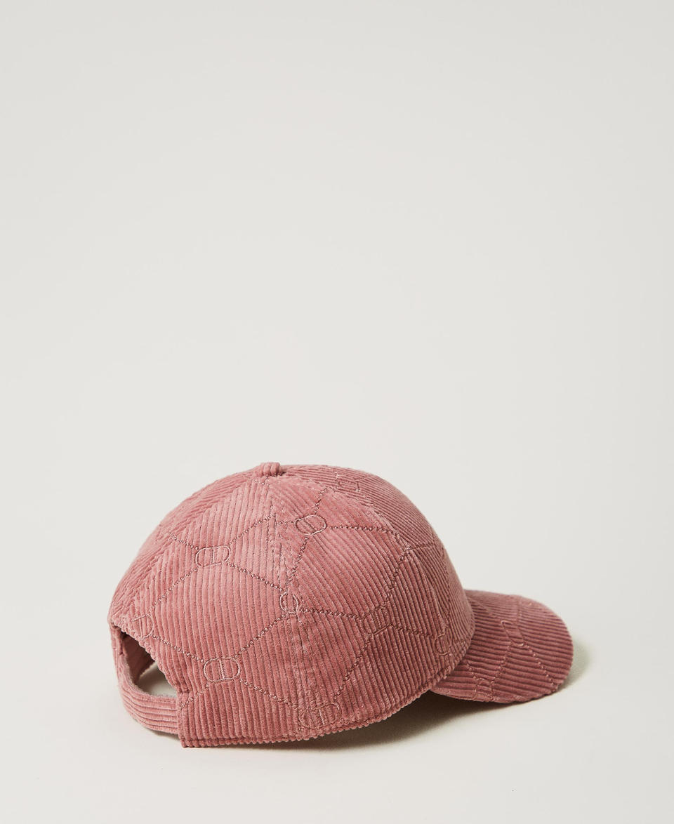 Twin Set Cappello da baseball in velluto con Oval T In Linea