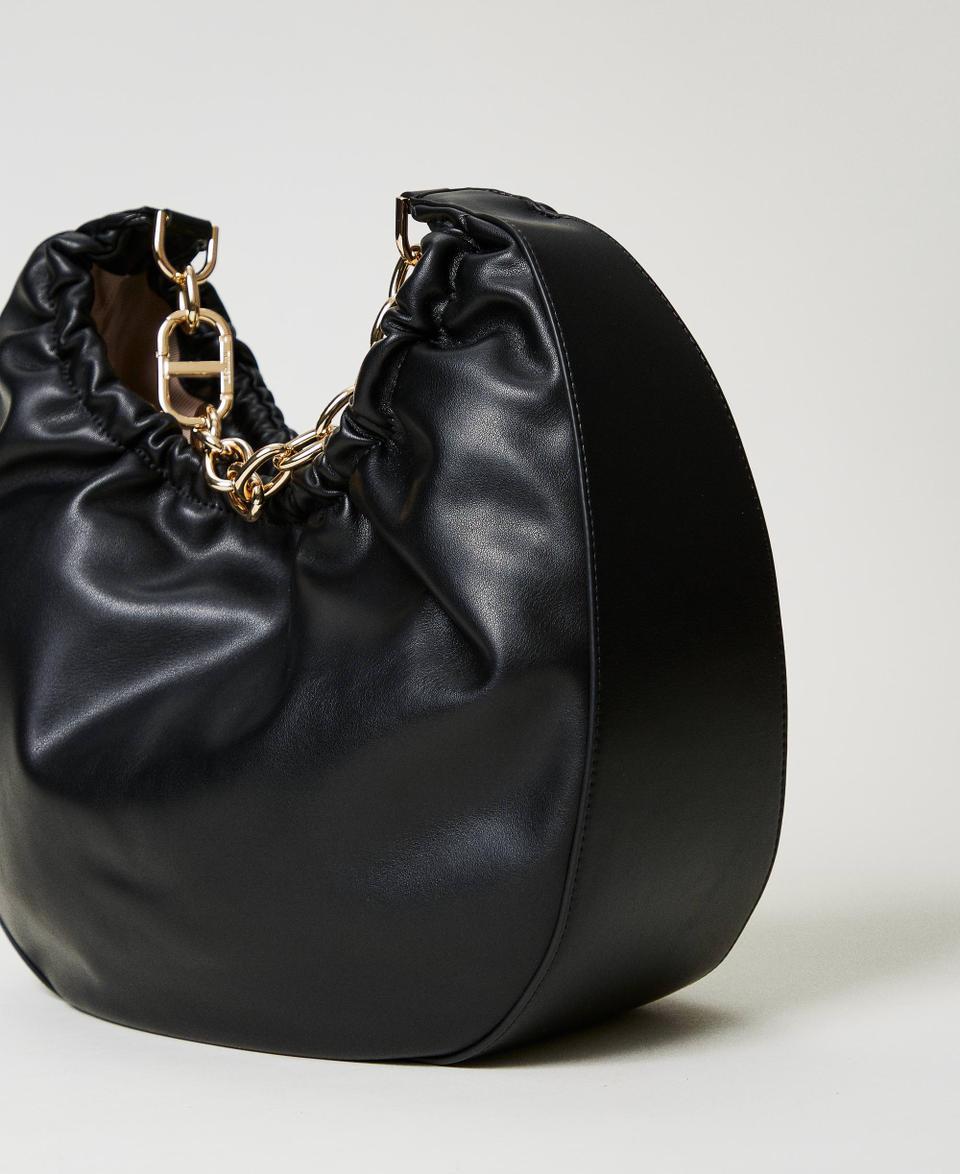Twin Set Borsa hobo ‘Croissant’ con arricciatura e Oval T Sottocosto