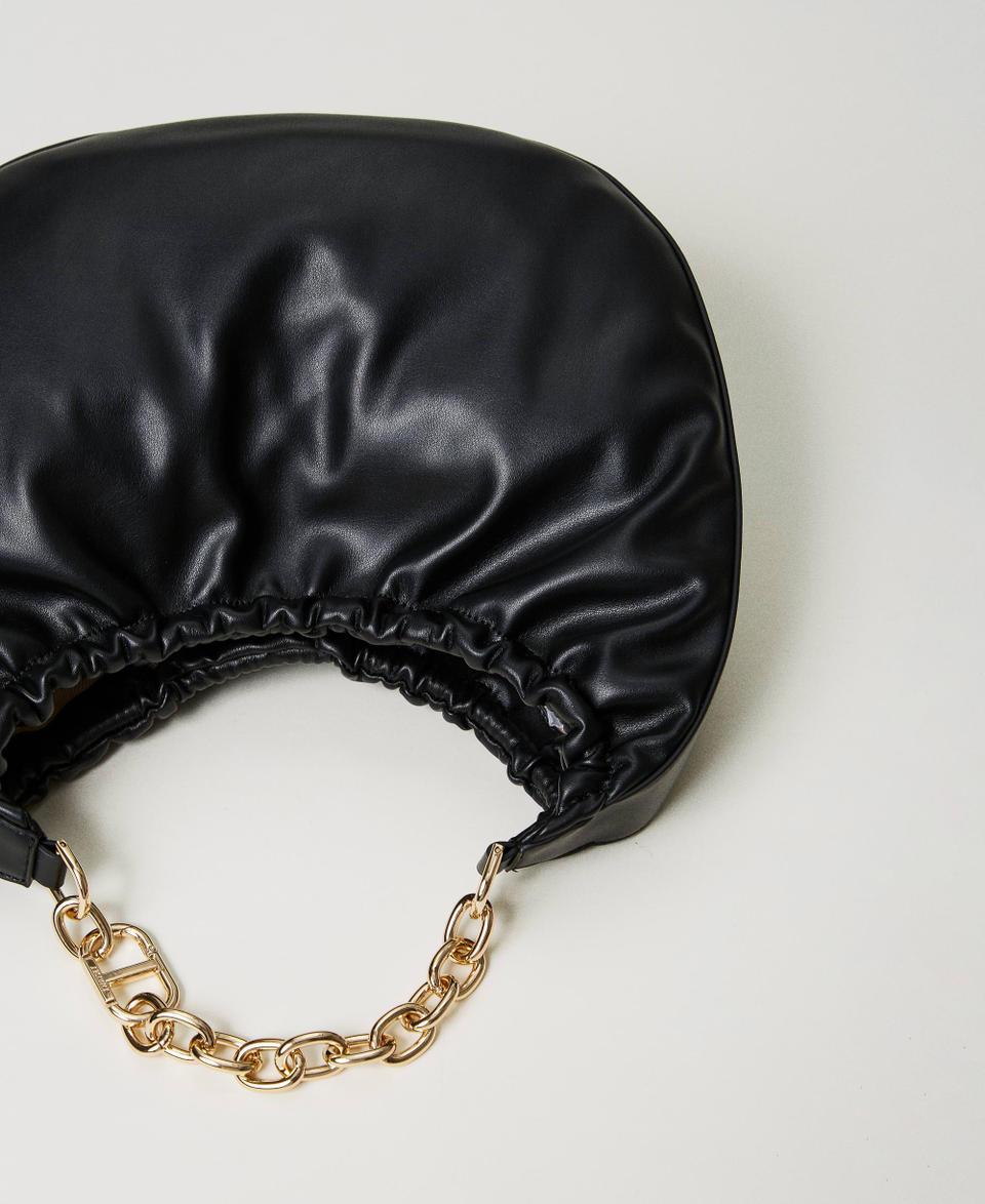 Twin Set Borsa hobo ‘Croissant’ con arricciatura e Oval T Sottocosto