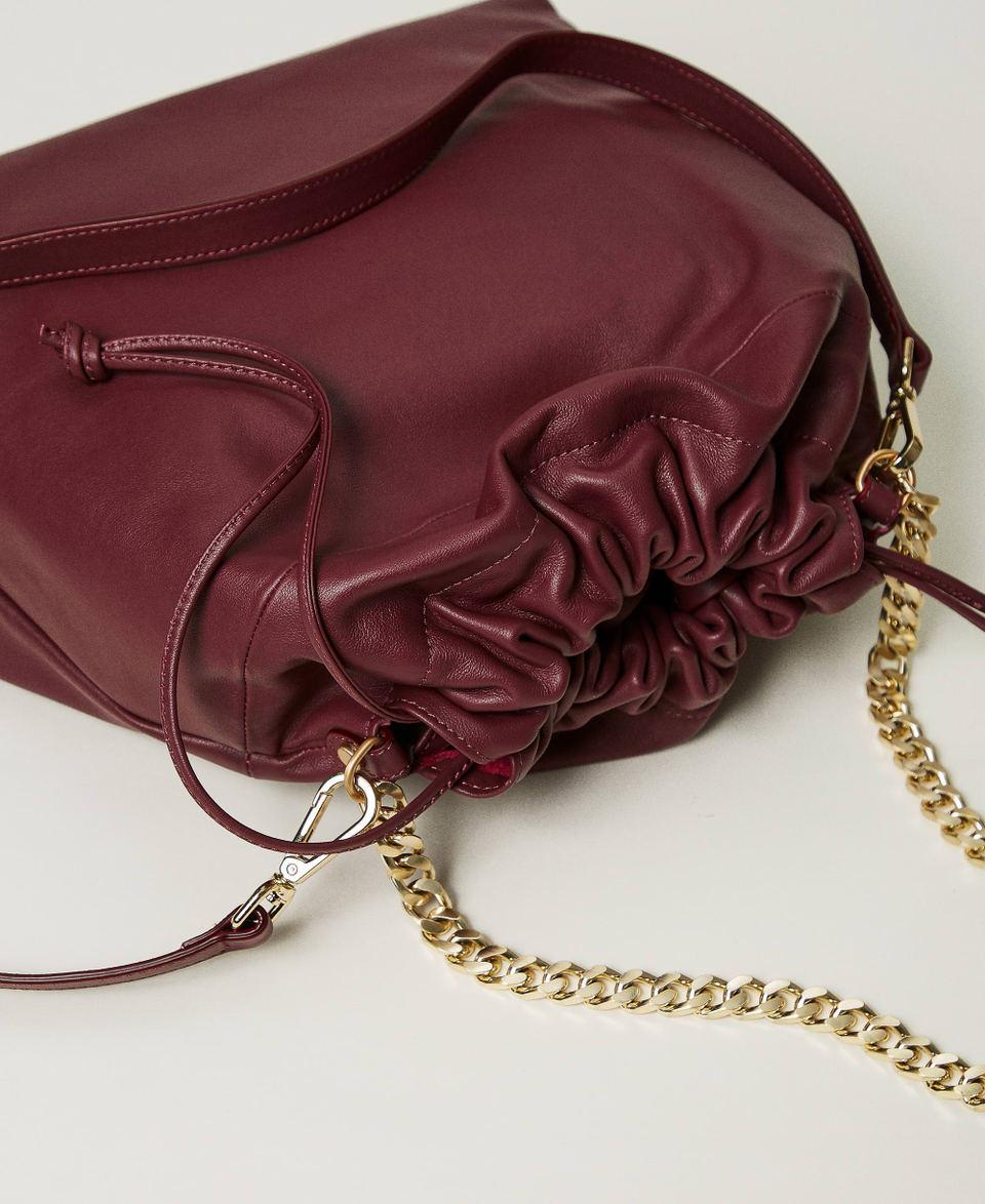 Twin Set Borsa shopper media in pelle con coulisse Novità