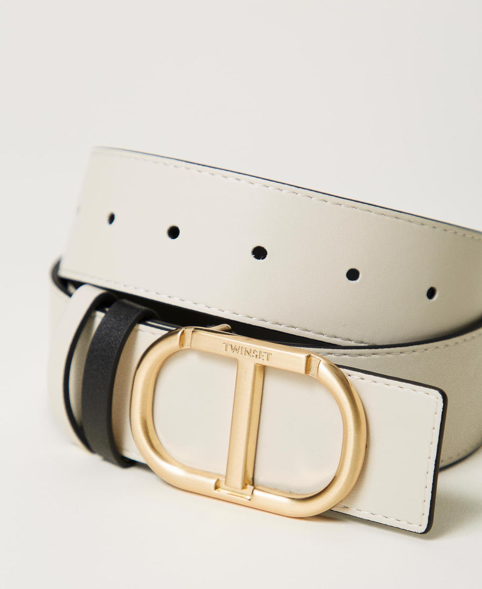 Twin Set Cintura reversibile in pelle con fibbia Saldi