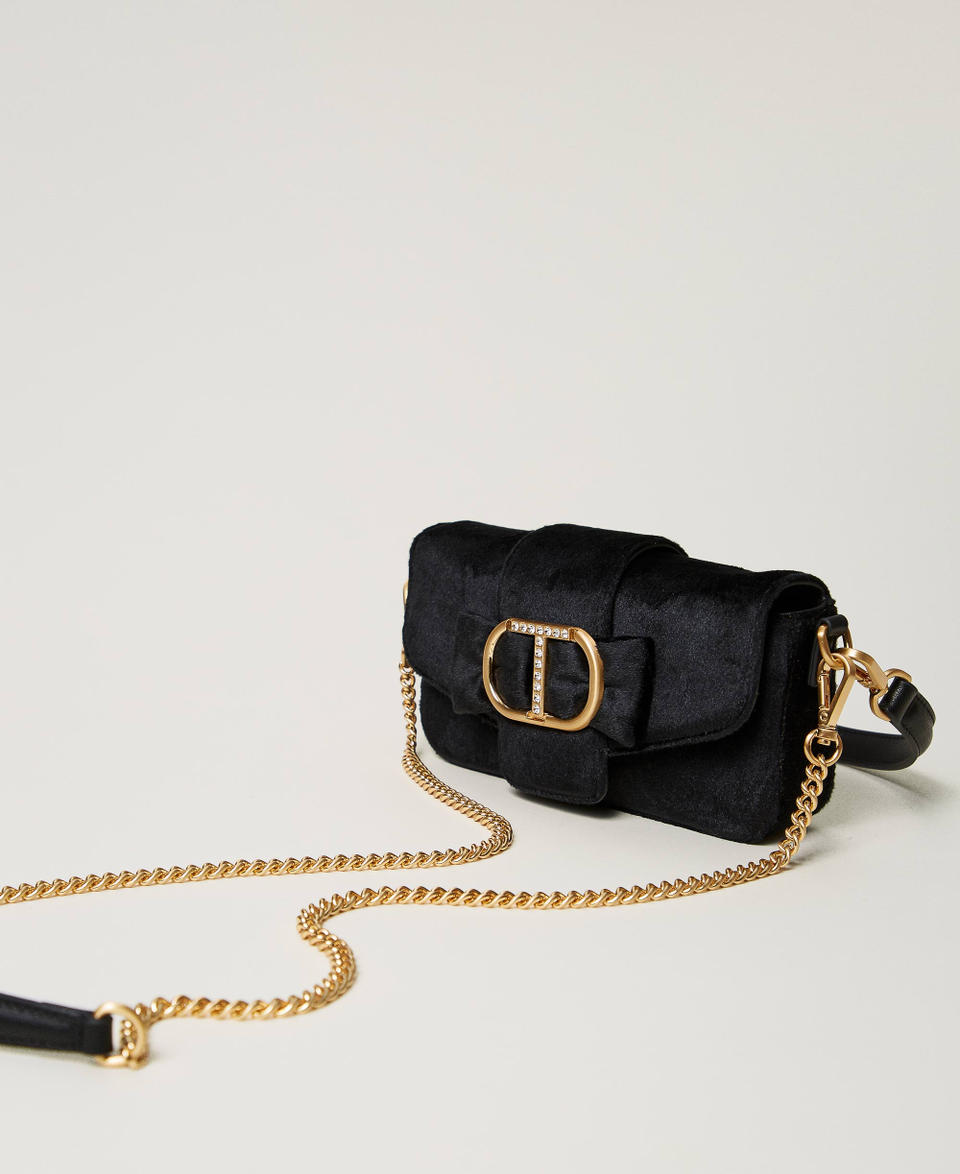 Twin Set Borsa a tracolla 'Amie' piccola in velluto ricamato Black Friday