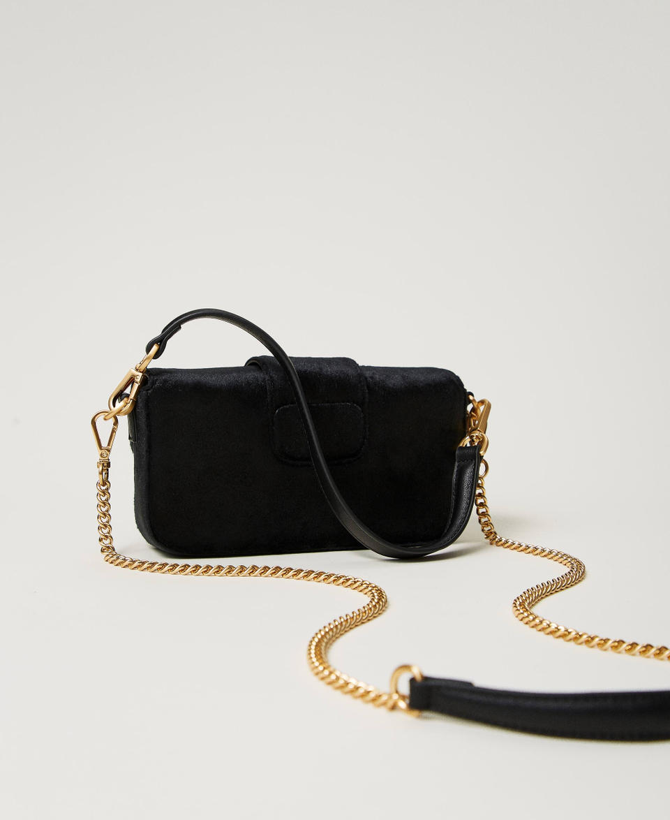 Twin Set Borsa a tracolla 'Amie' piccola in velluto ricamato Black Friday
