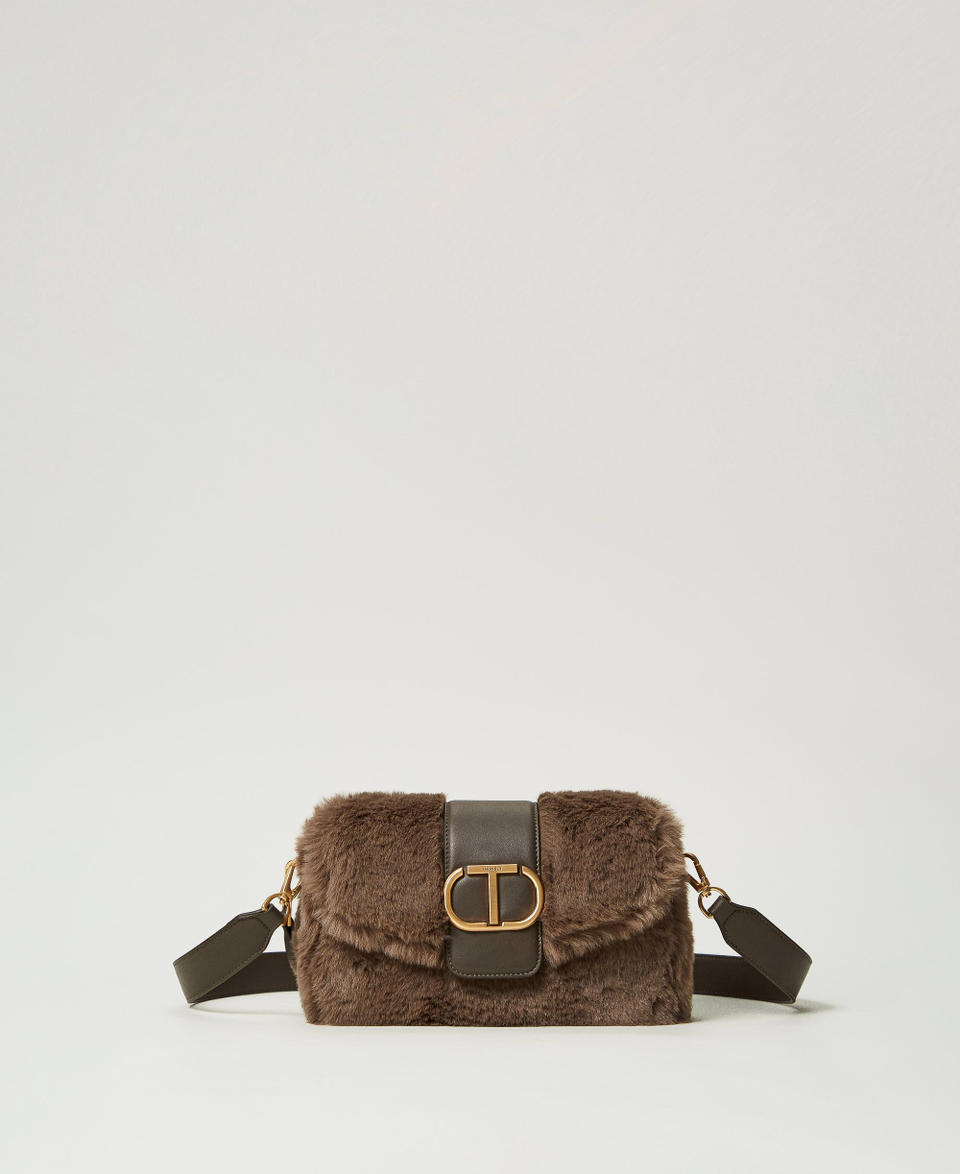 Twin Set Borsa a tracolla 'Amie' media in faux fur Offerta Giorno del Papà