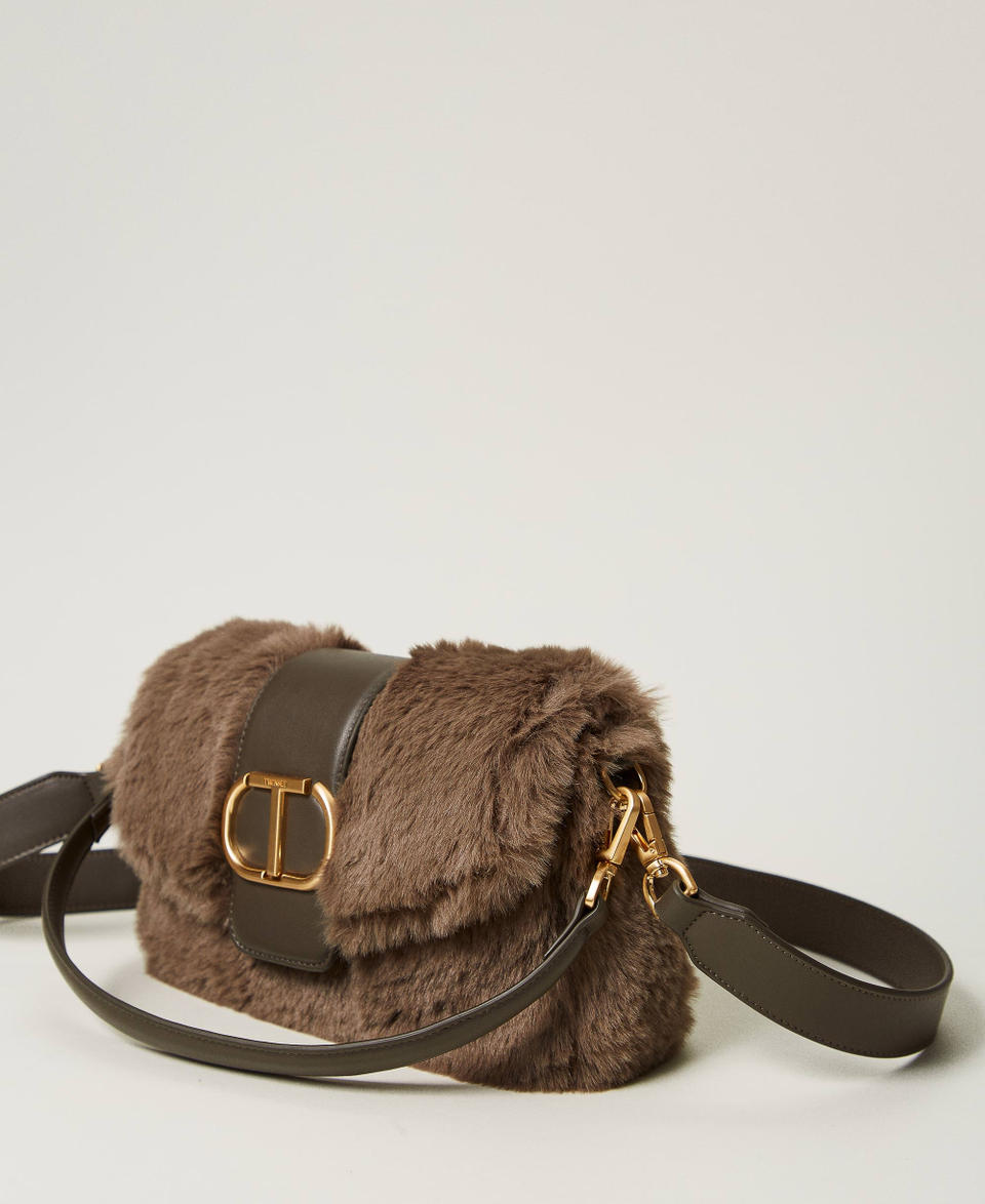 Twin Set Borsa a tracolla 'Amie' media in faux fur Offerta Giorno del Papà