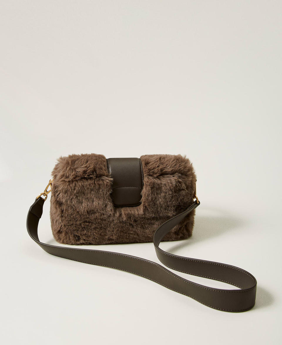Twin Set Borsa a tracolla 'Amie' media in faux fur Offerta Giorno del Papà