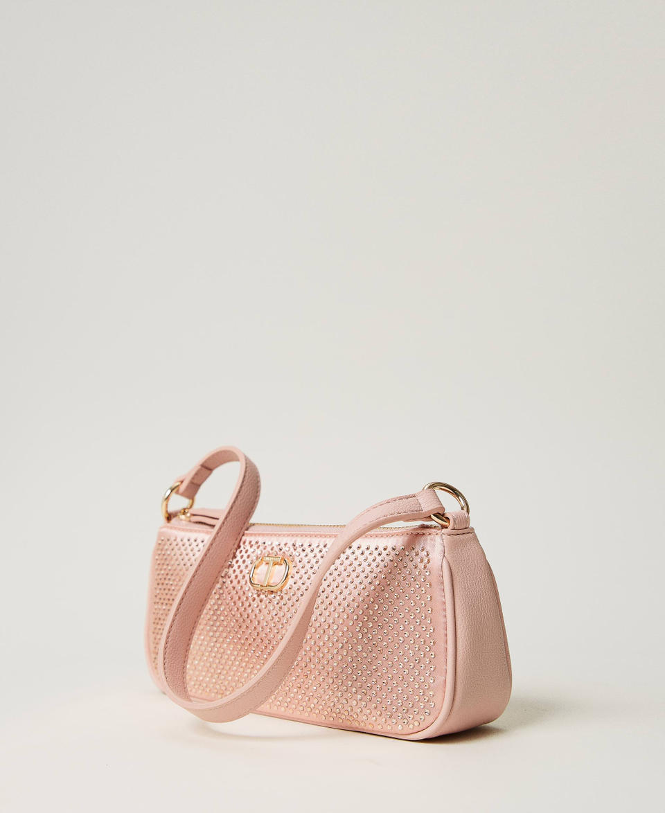 Twin Set Mini borsa in raso con strass e Oval T Offerta Anniversario
