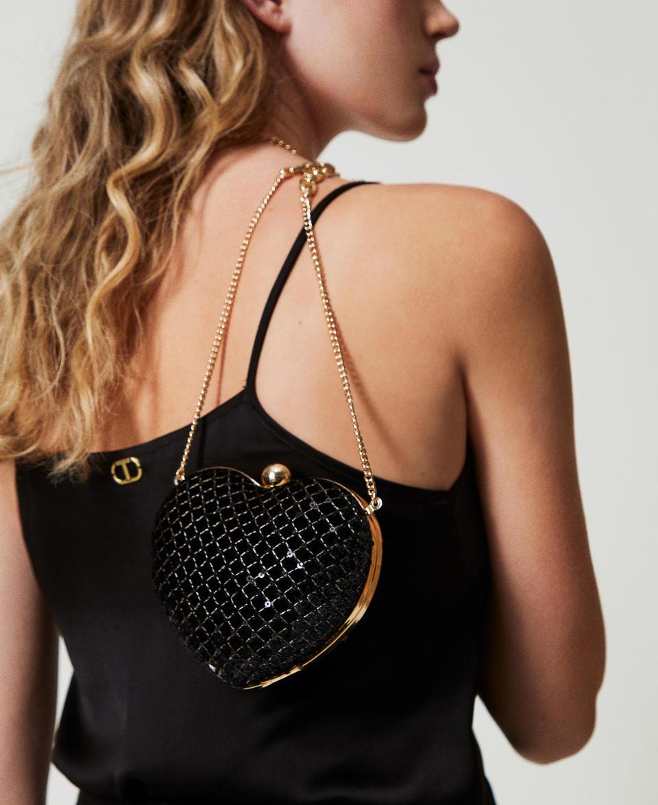 Twin Set Clutch 'Coup de coeur' in velluto ricamato Smaltimento dello stoccaggio