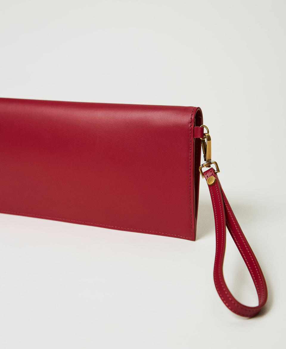 Twin Set Clutch in pelle con logo Vendita calda