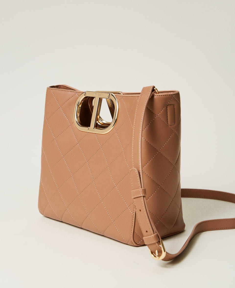 Twin Set Borsa shopper 'Lila' trapuntata con manico Oval T Offerta migliore