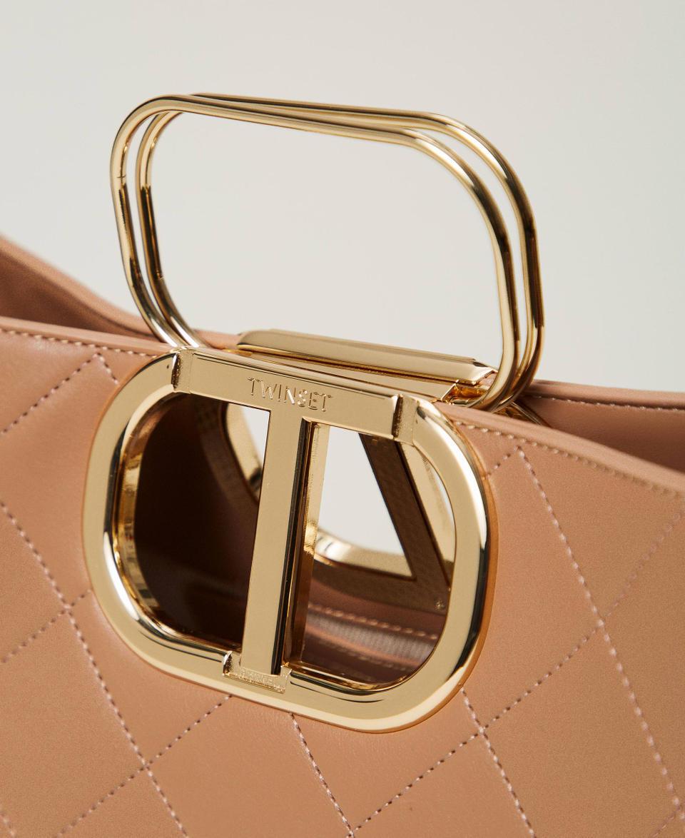 Twin Set Borsa shopper 'Lila' trapuntata con manico Oval T Offerta migliore