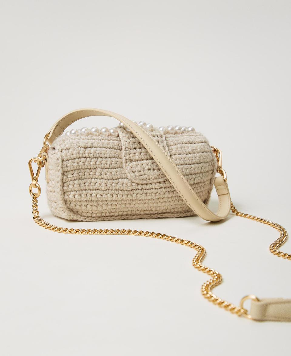 Twin Set Borsa a tracolla 'Amie' piccola crochet con perle Latest fashion