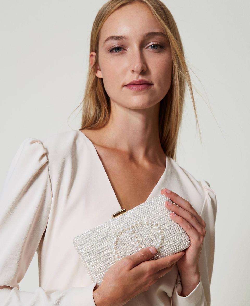 Twin Set Clutch con perle e Oval T Lightning offer
