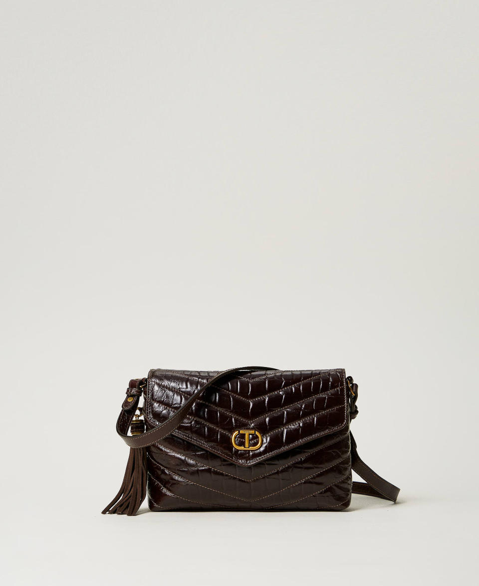 Twin Set Borsa a tracolla 'Dreamy' media in pelle stampa cocco Grandi sconti
