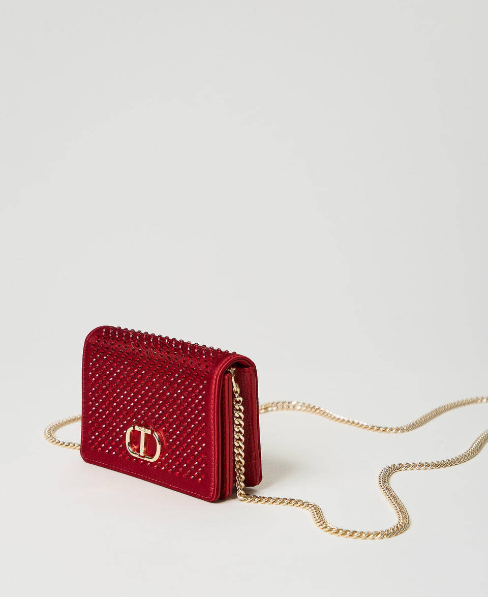 Twin Set Mini borsa a tracolla in raso con strass Offerte giornaliere