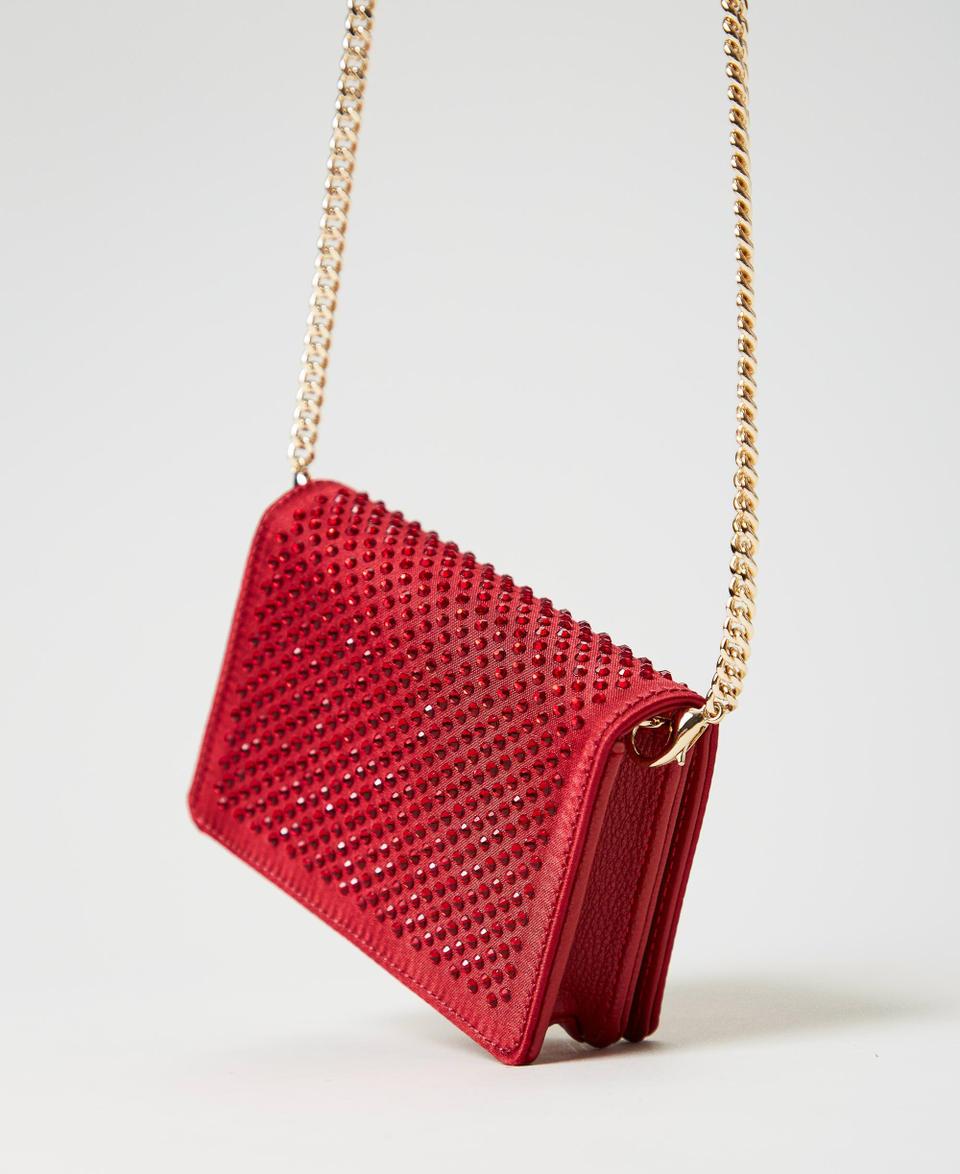 Twin Set Mini borsa a tracolla in raso con strass Offerte giornaliere
